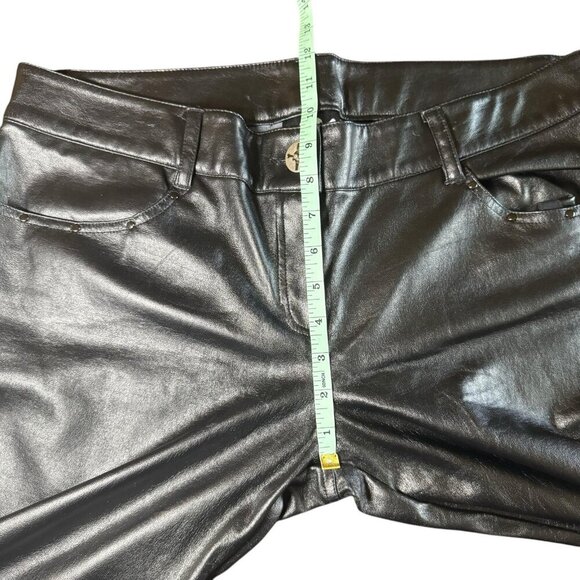 Lip‎ Service Vintage Y2K Black Pleather Goth Punk Biker Pants Womens Size 13 - Picture 10 of 11